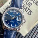 Swiss V3 Rolex Day-Date 36mm Navy Blue Alligator Strap Replica watch
